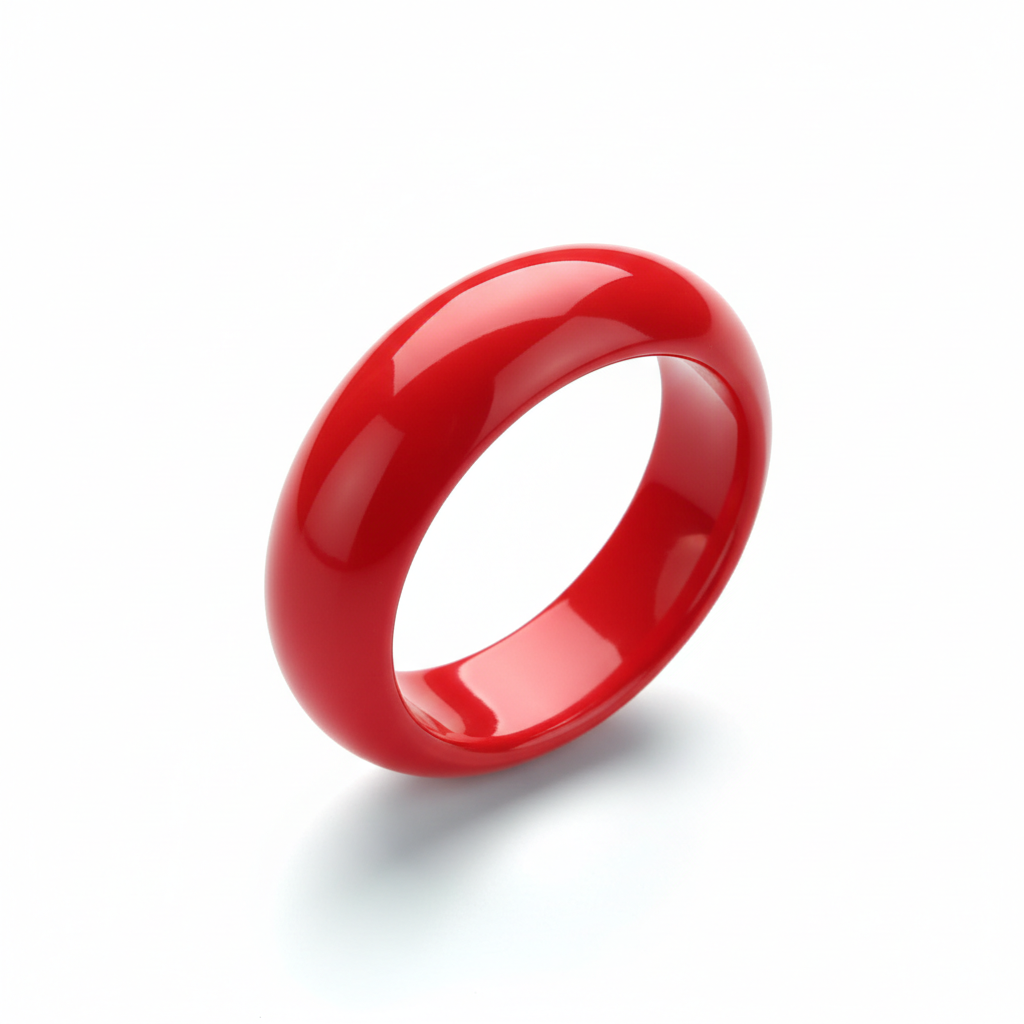 Classic red plastic ring front view