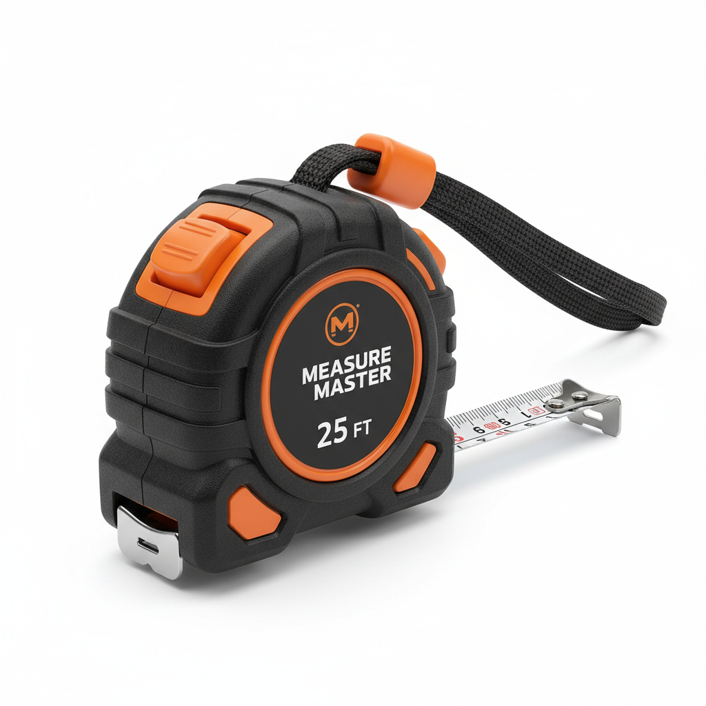 Heavy-duty orange contractor tape measure front view