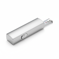 Slim silver pocket tape measure front view
