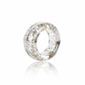 Clear glitter plastic ring product view